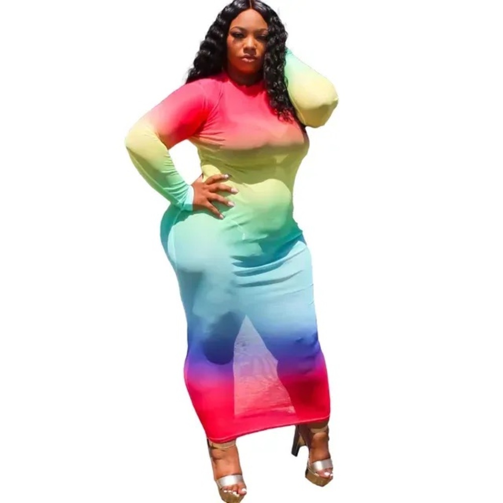 Multicolor Gradient Maxi Dress